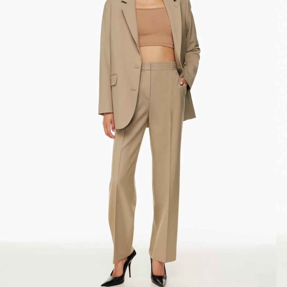 Aritzia Babaton Agency Wool Blend Tall Camel Pants